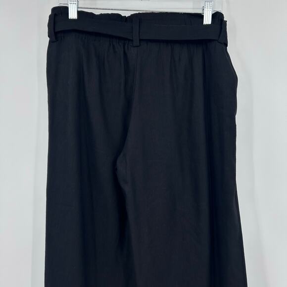 J Jill Linen Stretch Belted Paper Bag Waist Wide Leg Cropped Pants Womens Sz SP - Picture 9 of 11